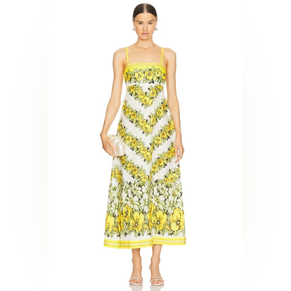 ALÉMAIS GISELA LINEN MIDI DRESS, size 6